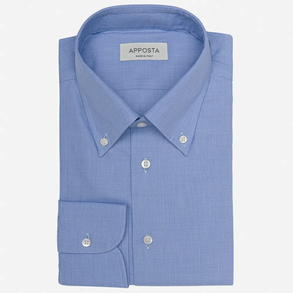 Customisable  Blue Button-down Collar Cotton Shirt, Made To Measure