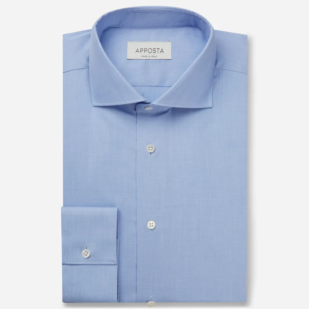 Customisable  Blue Easy Iron Cotton Fil-a-fil Shirt, Made To Measure