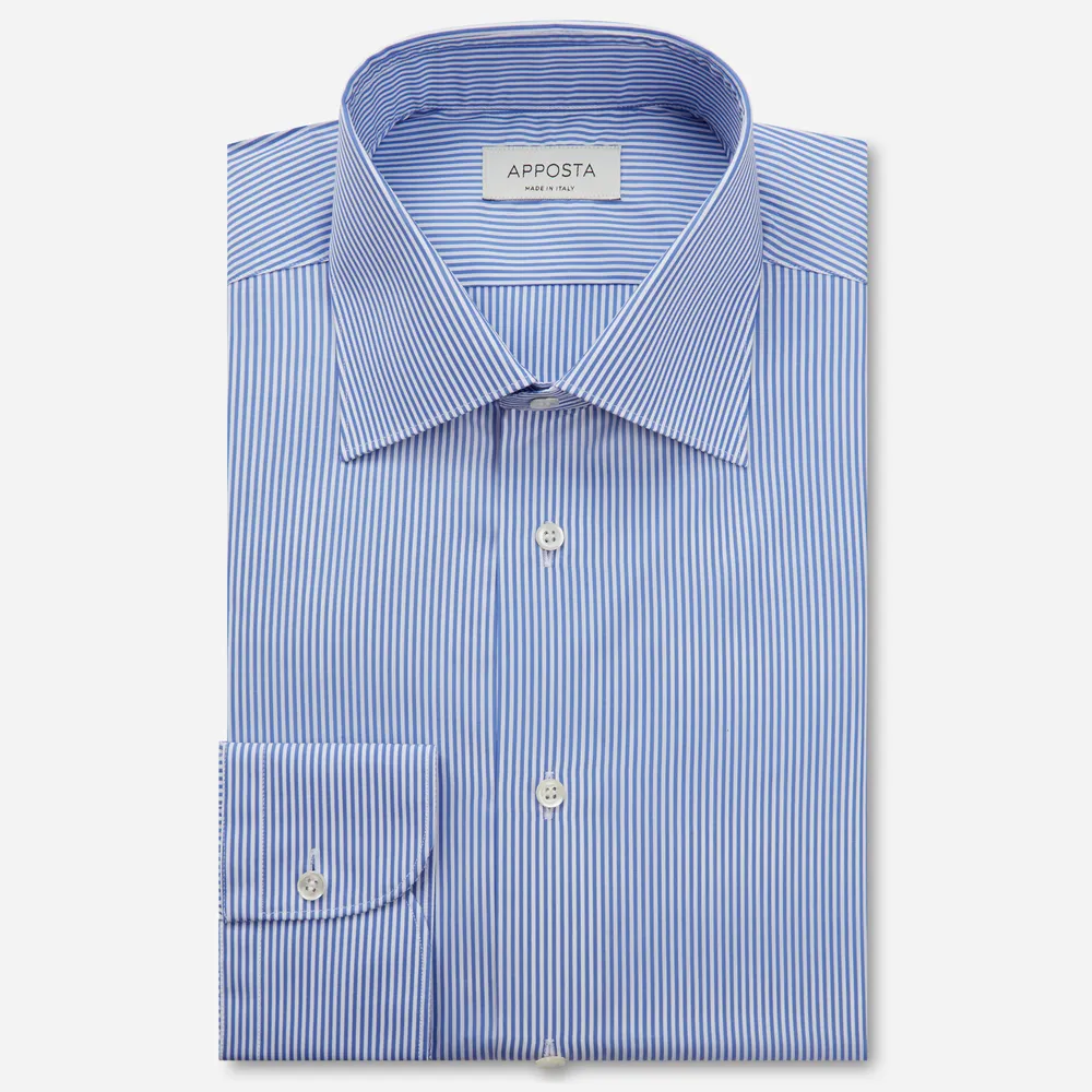 Customisable  Blue Egyptian Cotton Poplin Stripe Shirt, Made To Measure