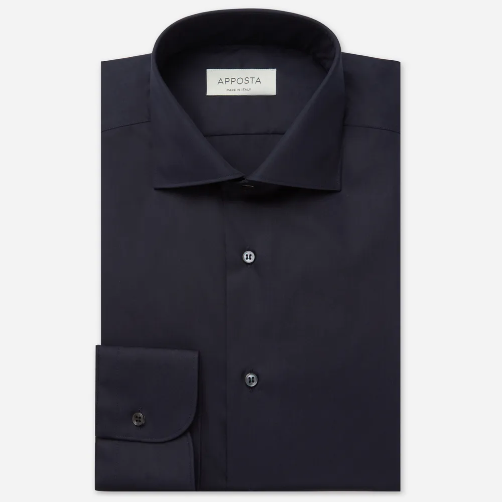 Customisable  Blue Stretch Poplin Shirt, Made To Measure