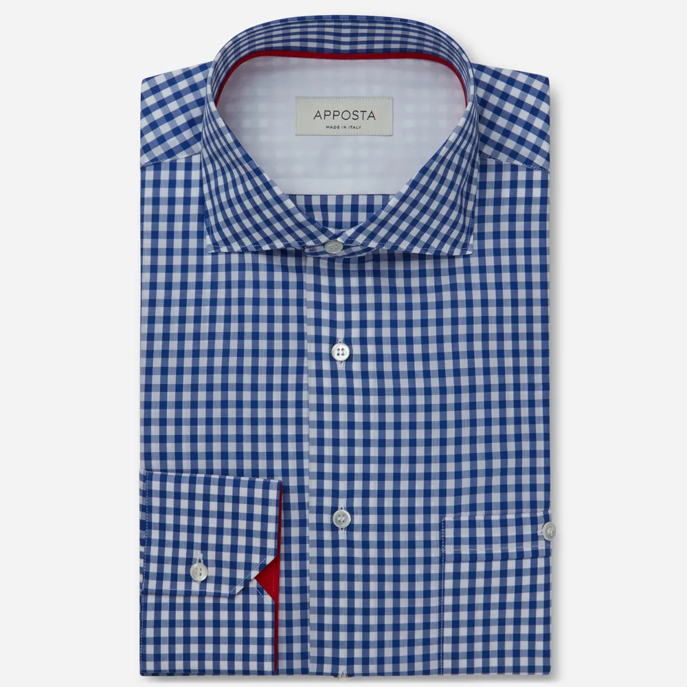 Customisable  Blue Zephyr Gingham Shirt, Made To Measure