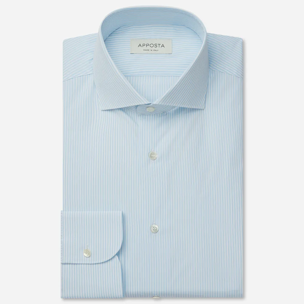Customisable  Cyan Cotton Fil-a-fil Stripe Shirt, Made To Measure