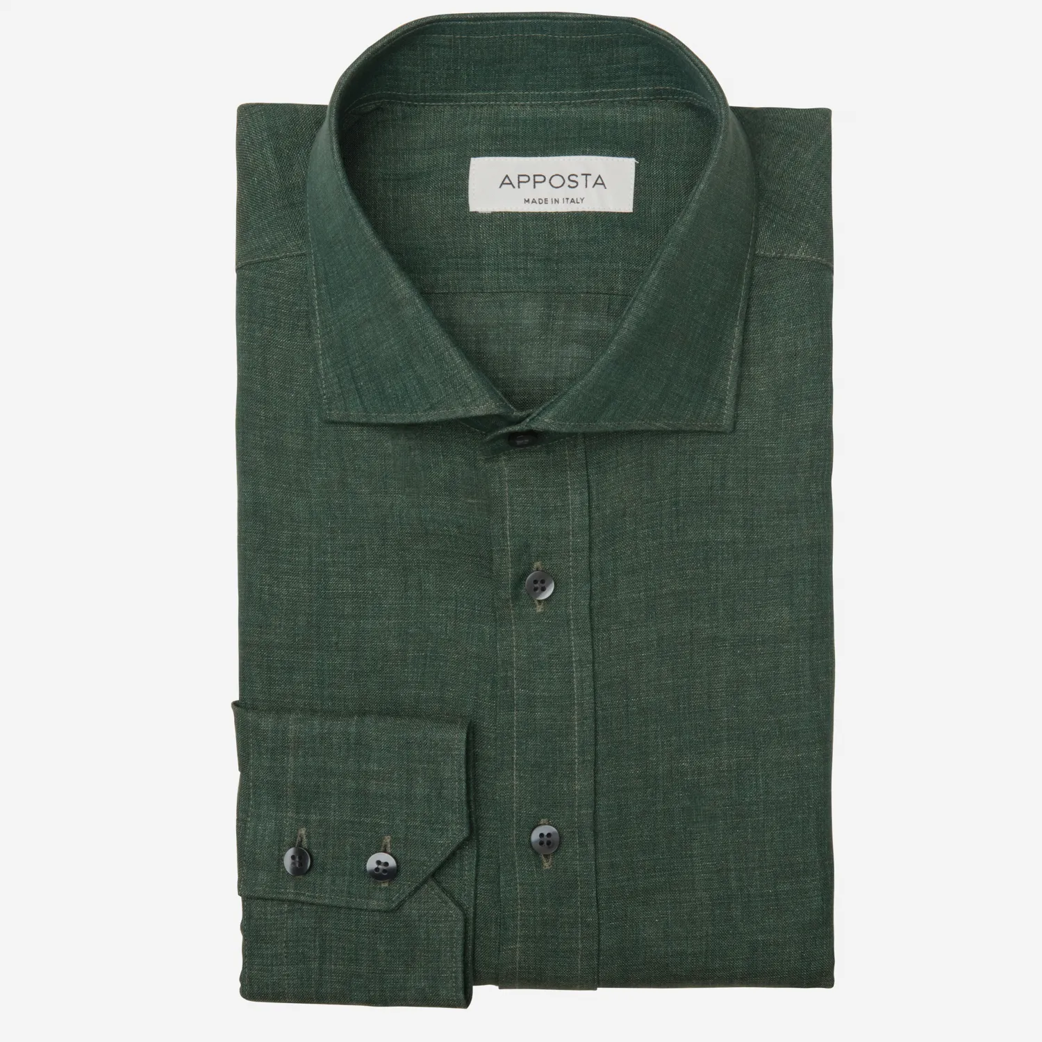 Customisable  Green Normandy Linen Shirt, Made To Measure