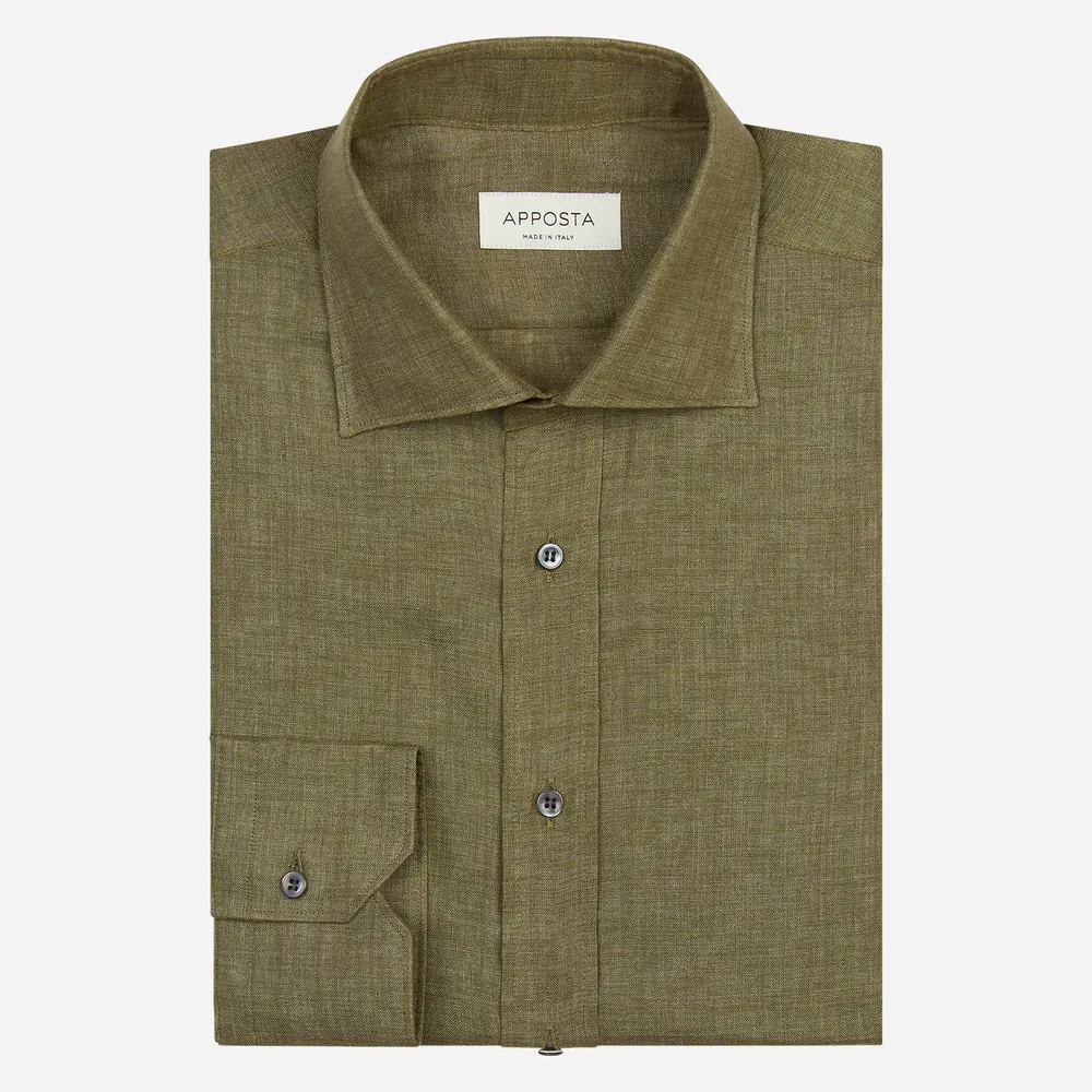 Customisable  Green Normandy Linen Shirt, Made To Measure
