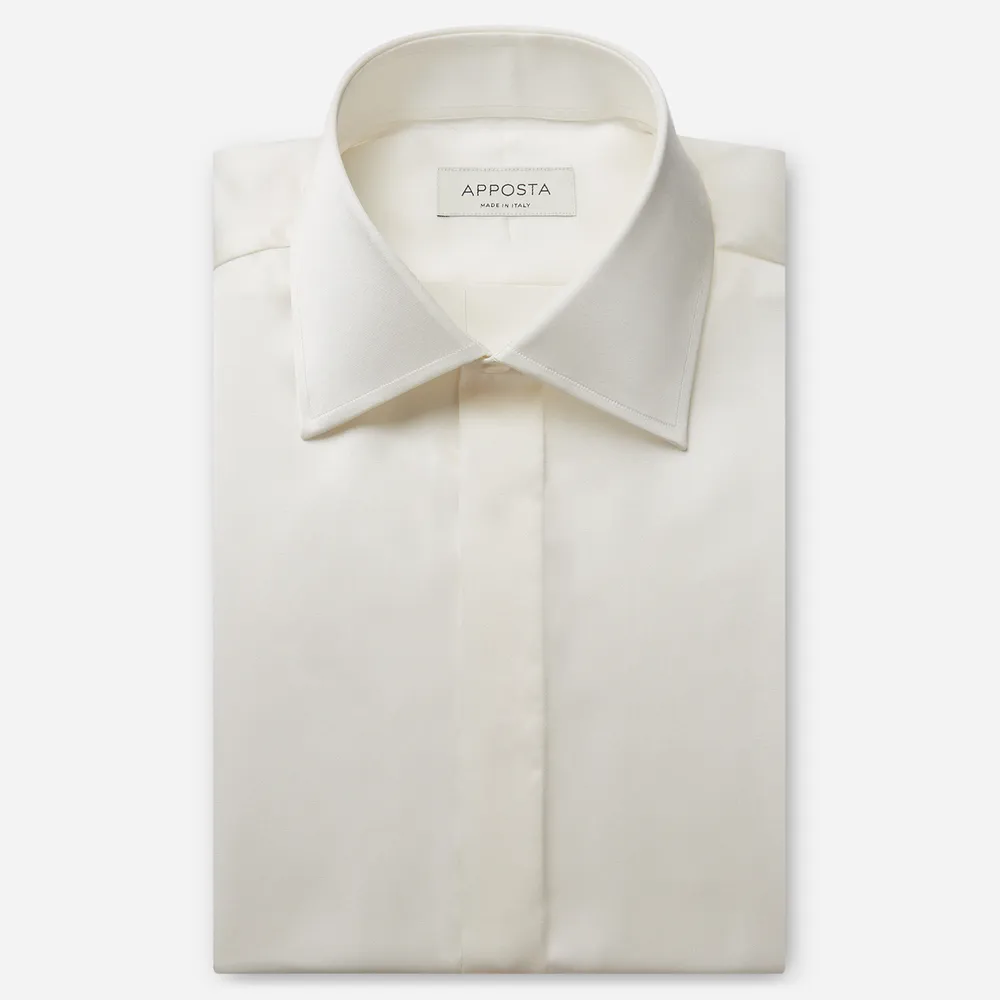Customisable  Ivory Silk Poplin Shirt, Made To Measure