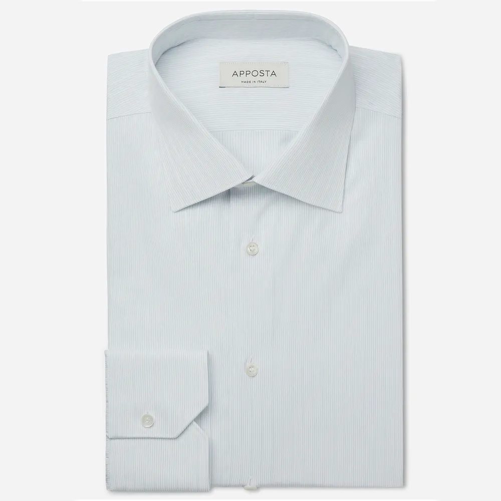 Customisable  Light Blue Cotton Hairline Stripe Shirt, Made To Measure