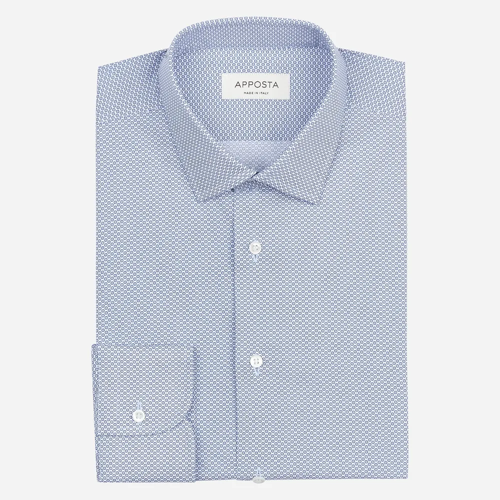Customisable  Light Blue Cotton Poplin Polka Dot Shirt, Made To Measure