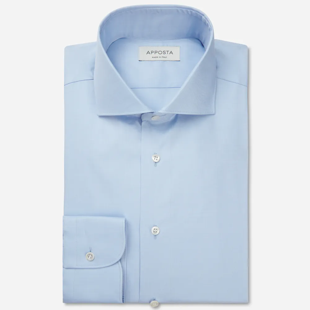 Customisable  Light Blue Cotton Twill Shirt, Made To Measure