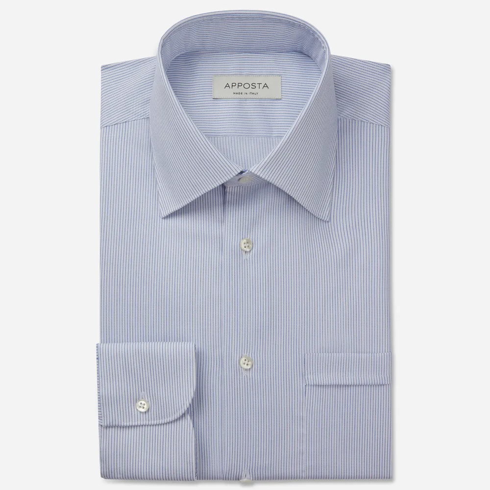 Customisable  Light Blue Easy Iron Cotton Dobby Stripe Shirt, Made To Measure