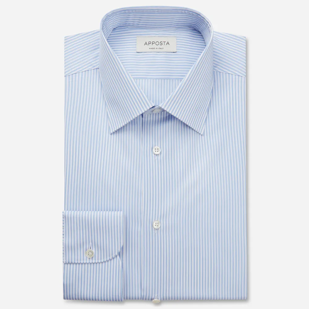 Customisable  Light Blue Egyptian Cotton Twill Stripe Shirt, Made To Measure