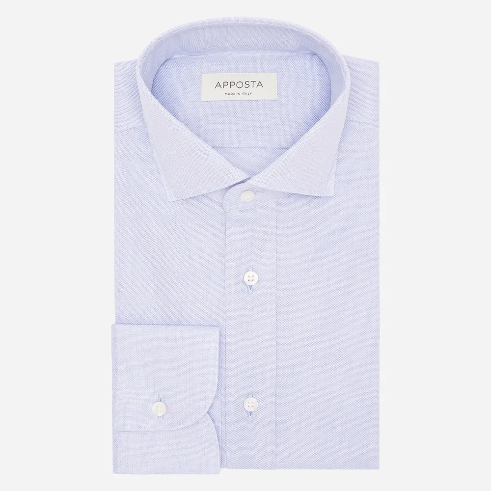 Customisable  Light Blue Mock Leno Shirt, Made To Measure