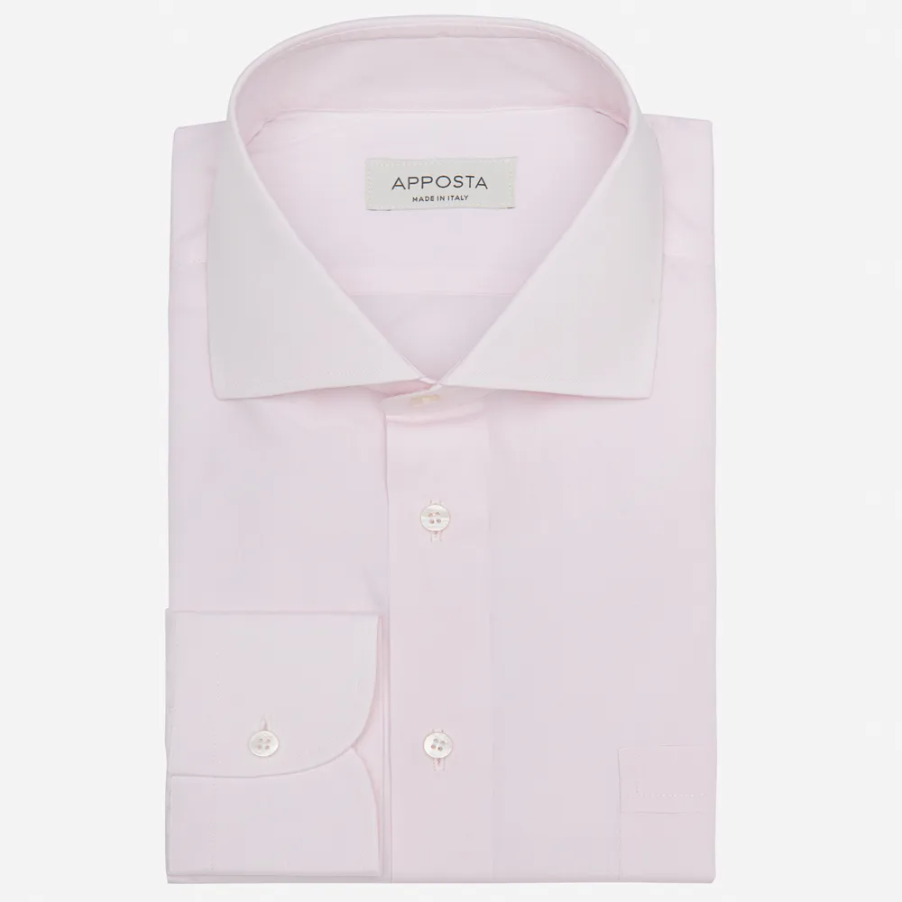 Customisable  Light Pink Spread Collar Cotton Shirt, Made To Measure
