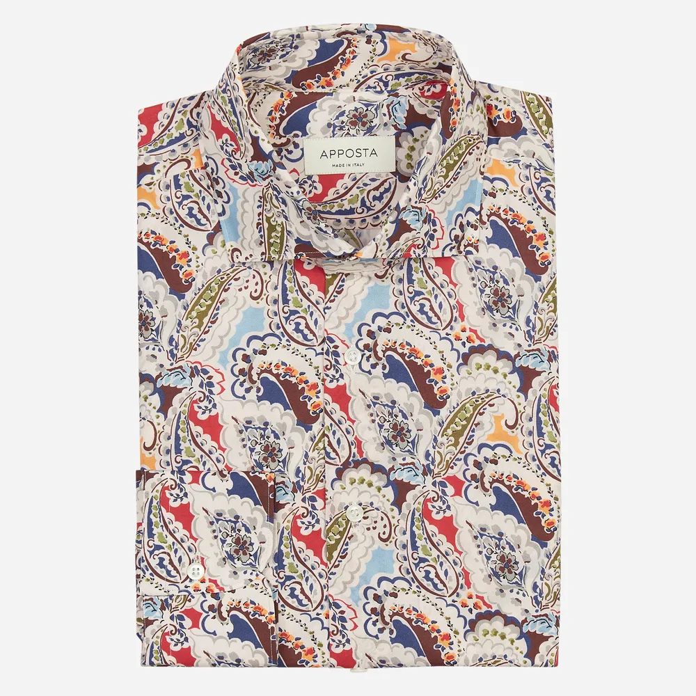 Customisable  Multi-colour Cotton Poplin Flower Design Shirt, Made To Measure