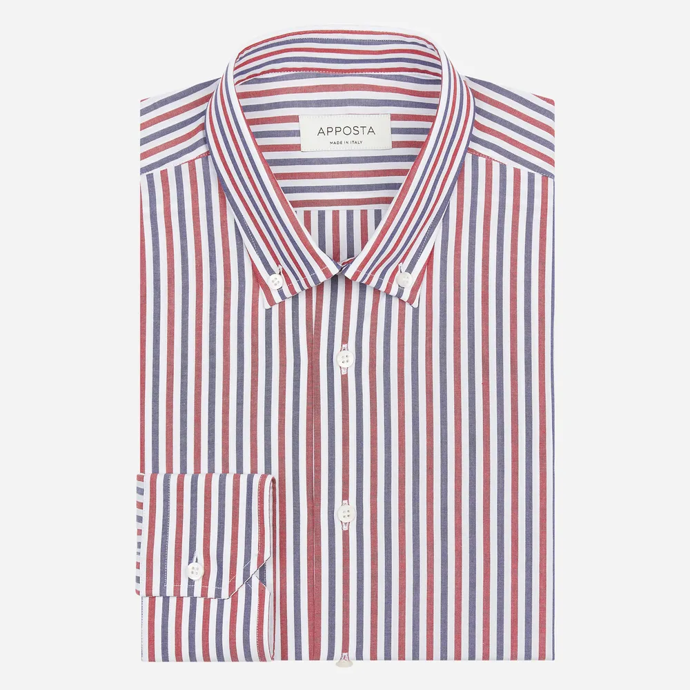 Customisable  Multi-colour Cotton Poplin Stripe Shirt, Made To Measure