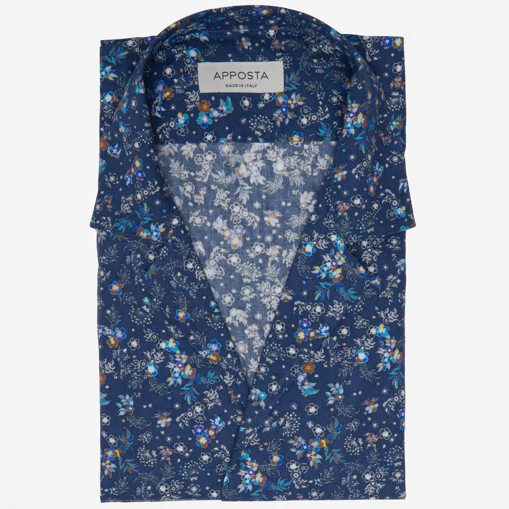 Customisable  Multicolour Collar Floral Short Sleeve Shirt, Made To Measure