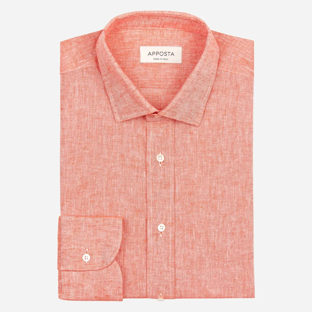 Customisable  Orange Cotton Linen Shirt, Made To Measure