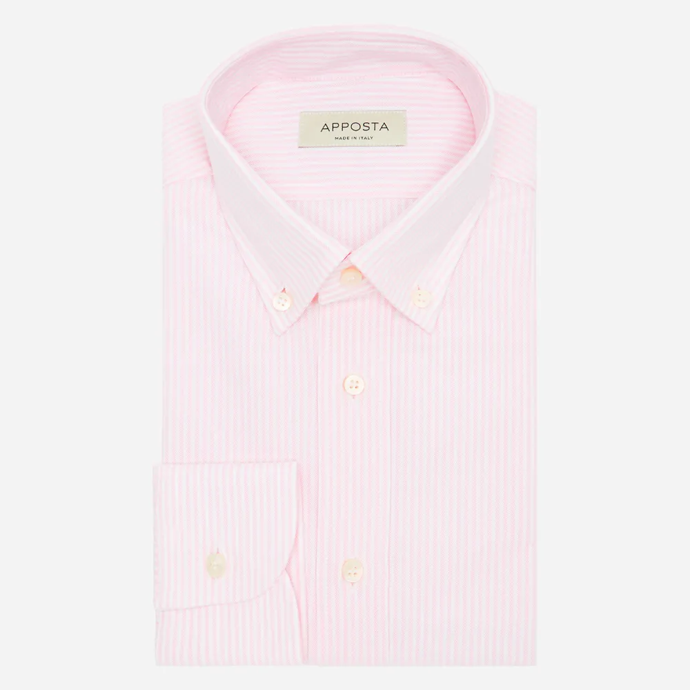 Customisable  Pink Button Down Collar Cotton Shirt, Made To Measure