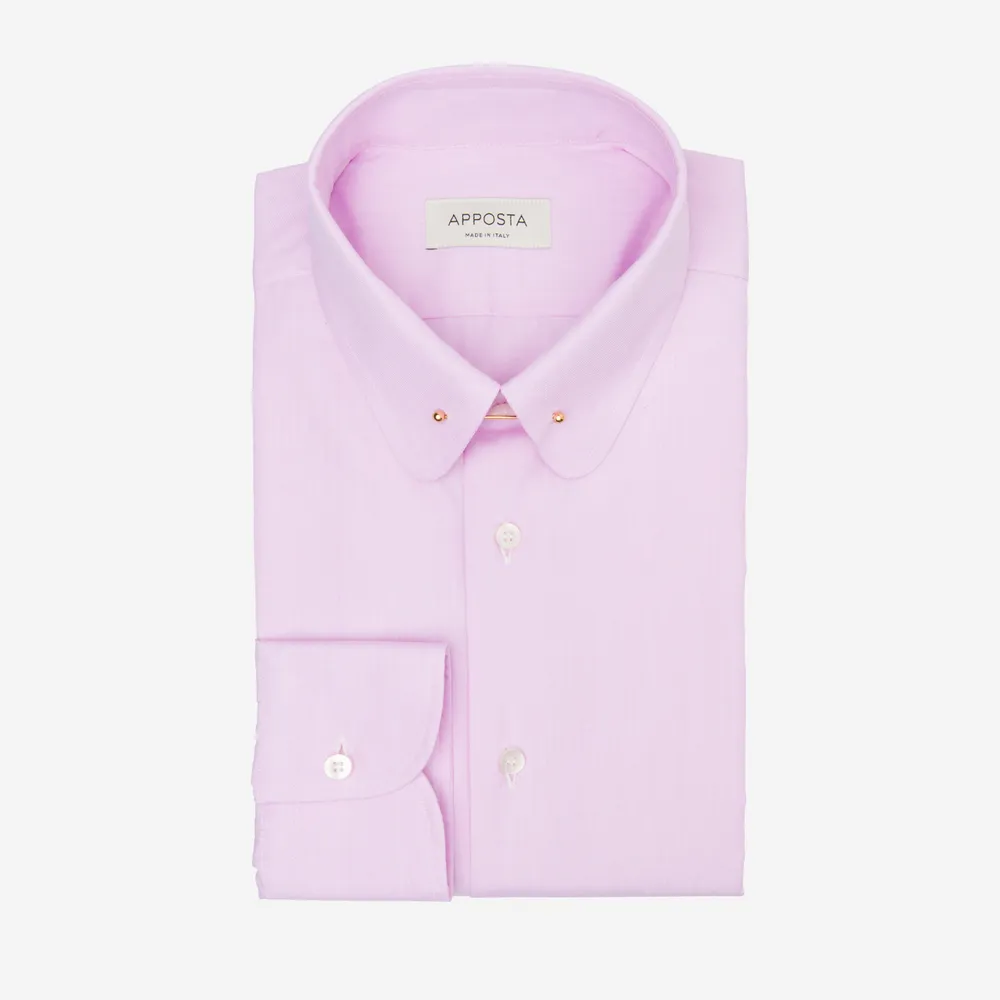 Customisable  Pink Pin Collar Cotton Shirt, Made To Measure