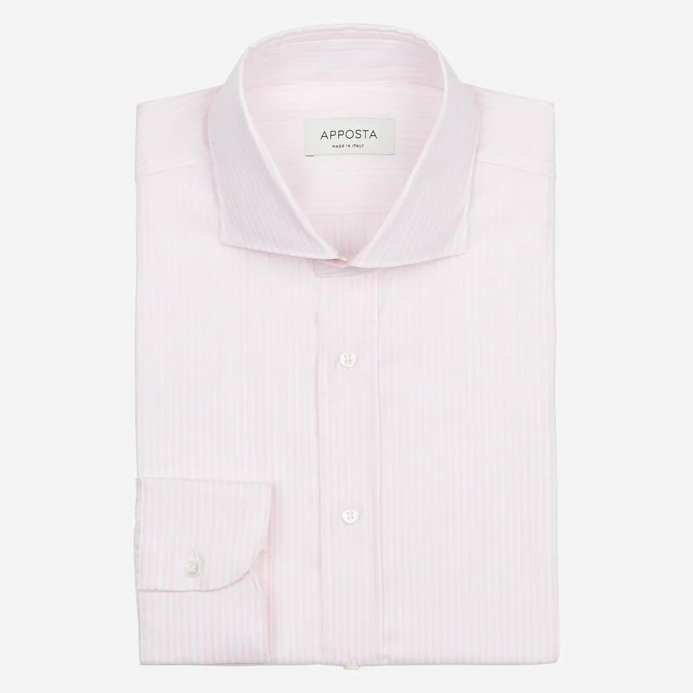 Customisable  Pink Stretch Cotton Stripe Shirt, Made To Measure