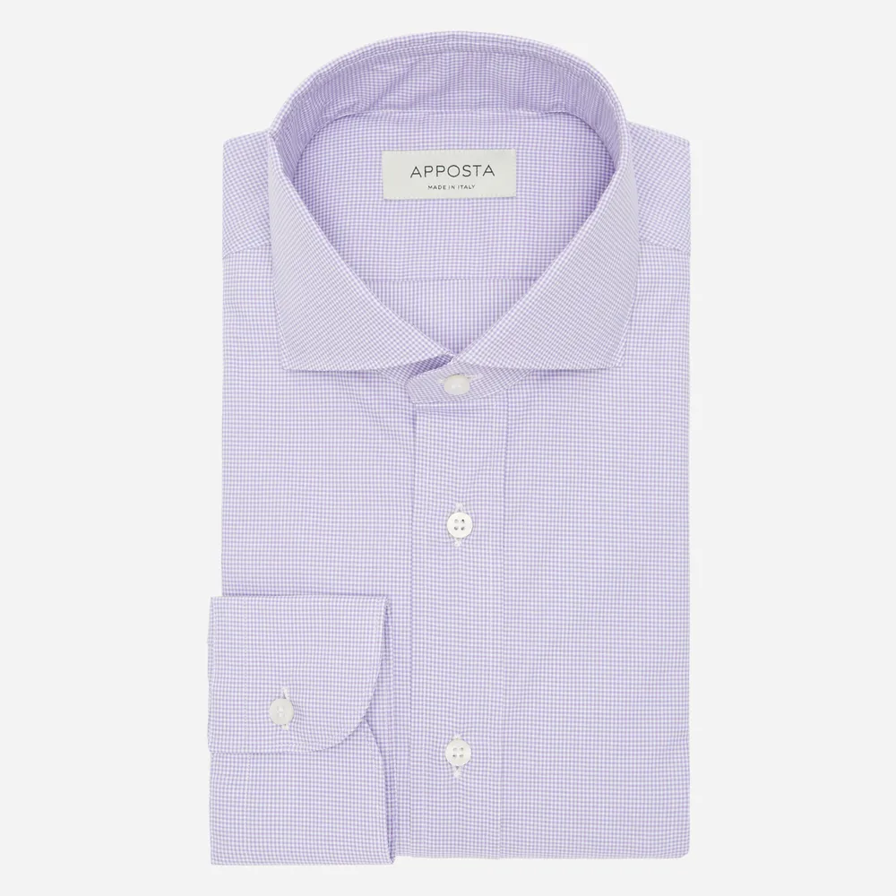 Customisable  Purple Easy Iron Small Check Shirt, Made To Measure