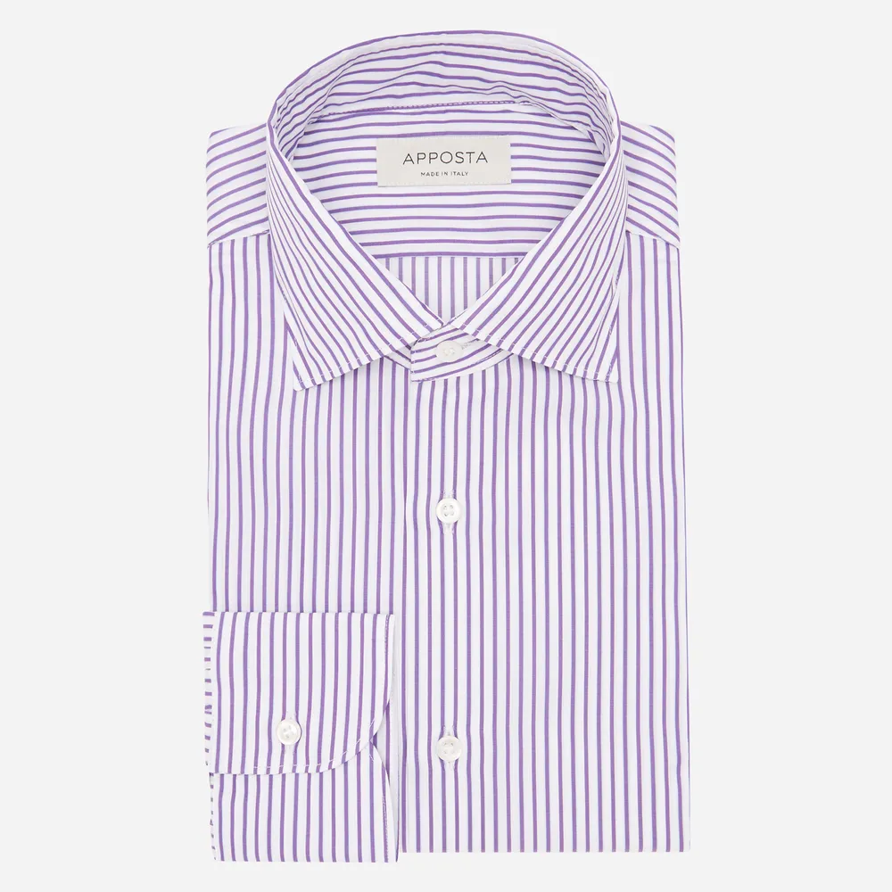 Customisable  Purple Egyptian Cotton Stripe Shirt, Made To Measure