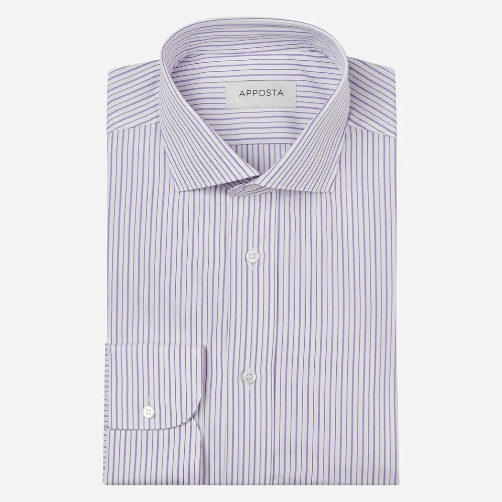 Customisable  Violet Cotton Poplin Stripe Shirt, Made To Measure
