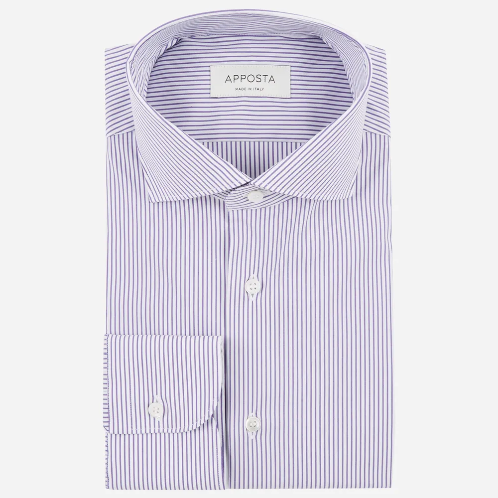 Customisable  Violet Poplin Stripe Shirt, Made To Measure