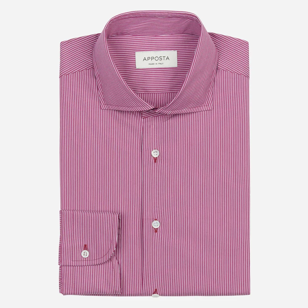 Customisable  Violet Stretch Poplin Stripe Shirt, Made To Measure
