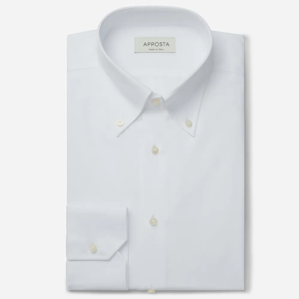 Customisable  White Button Down Collar Cotton Poplin Shirt, Made To Measure