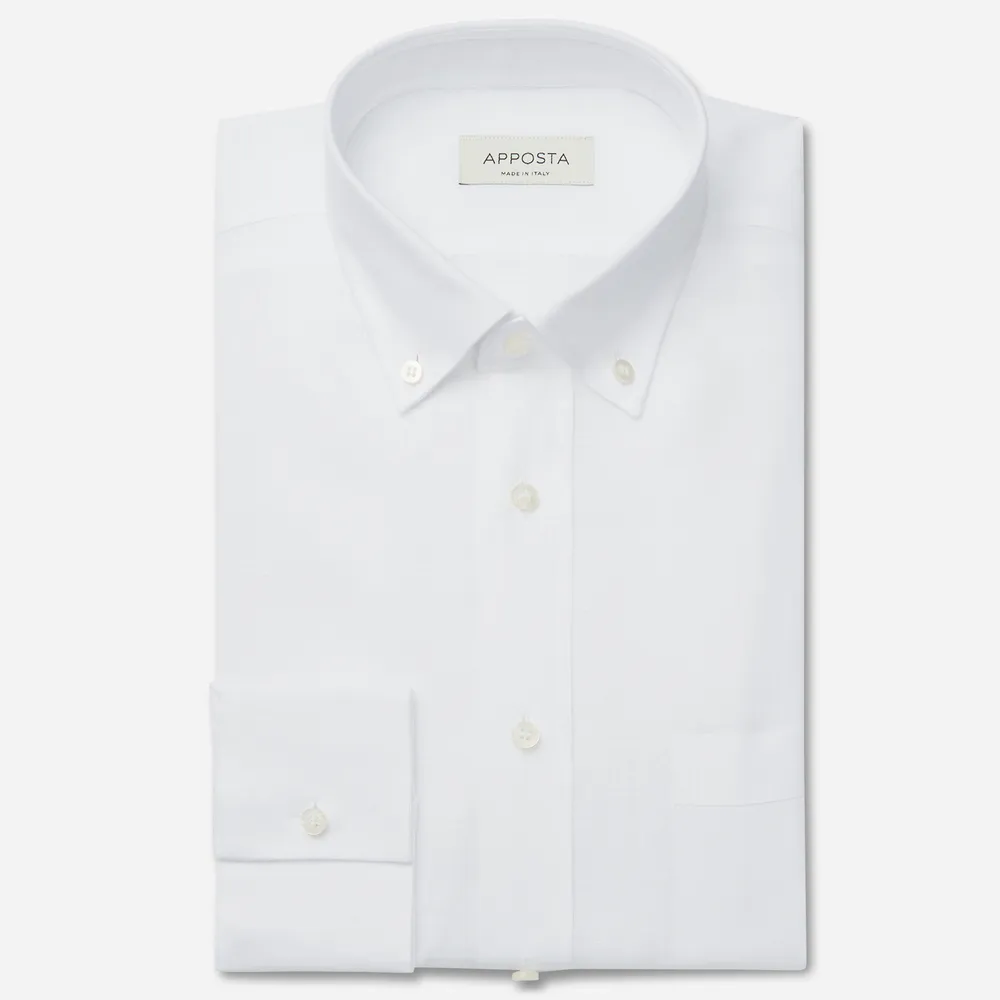 Customisable  White Button Down Collar Linen Poplin Shirt, Made To Measure