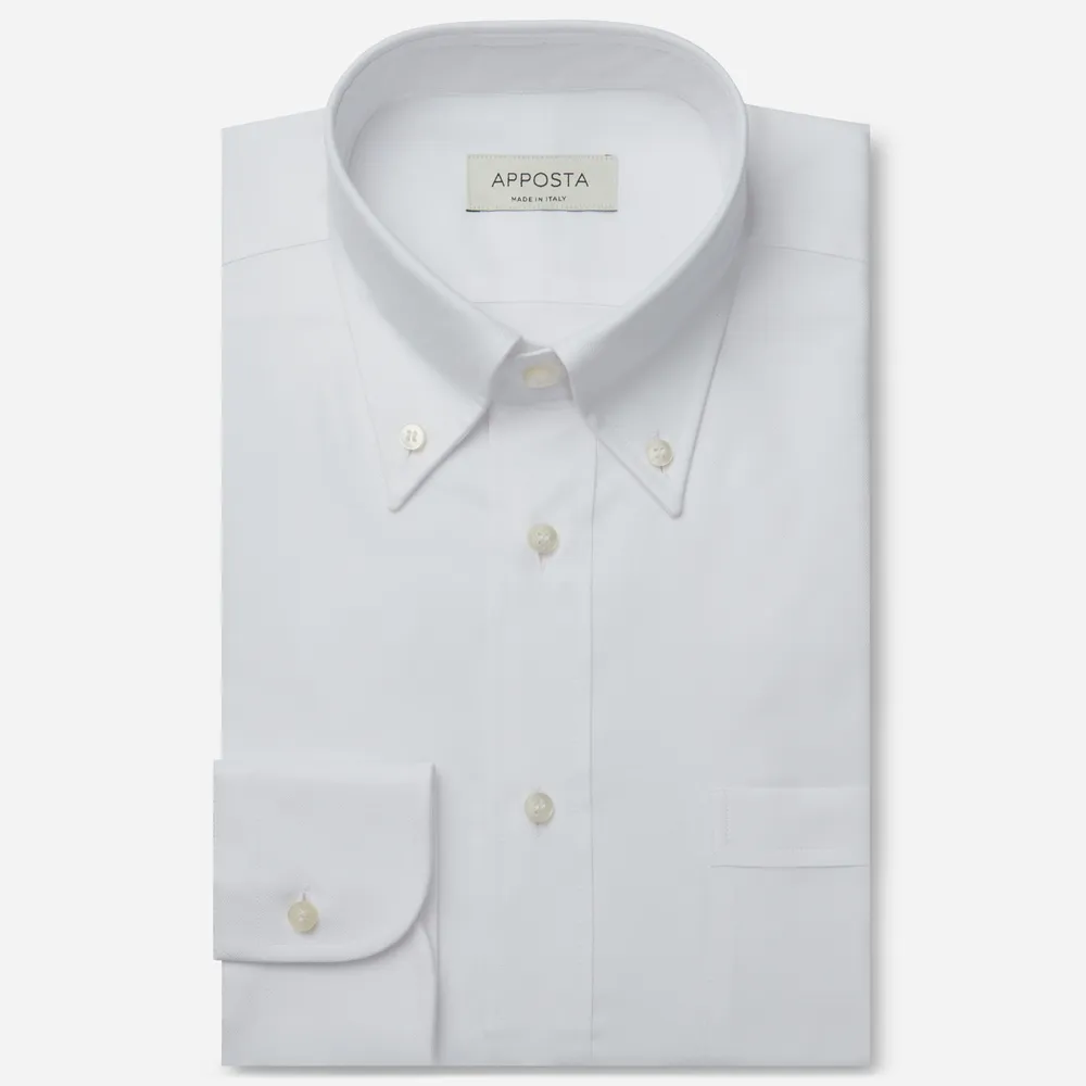 Customisable  White Button Down Collar Supima Cotton Oxford Shirt, Made To Measure