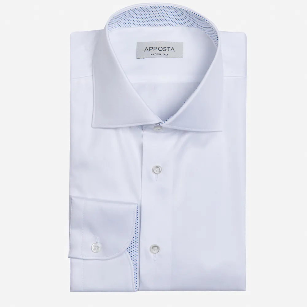 Customisable  White Cotton Hidden Detail Shirt, Made To Measure