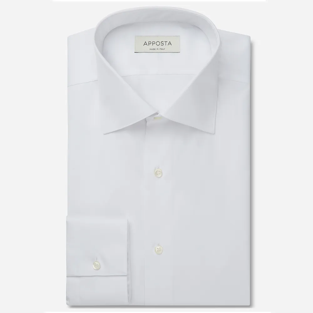 Customisable  White Cotton Twill Shirt, Made To Measure