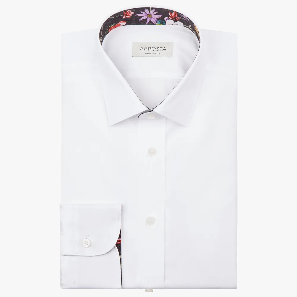 Customisable  White Cotton Twill Shirt, Made To Measure