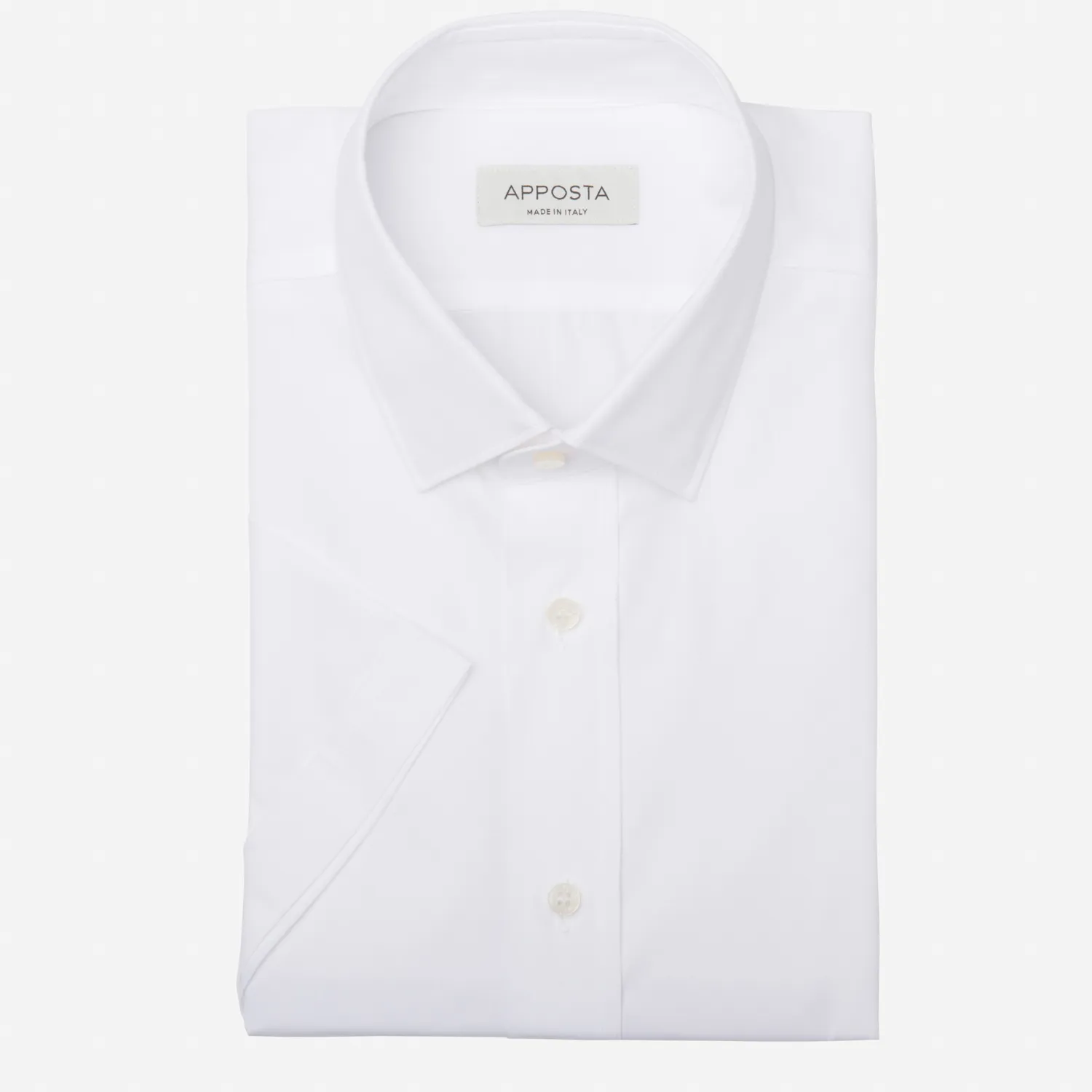 Customisable  White Cotton Twill Short Sleeve Shirt, Made To Measure
