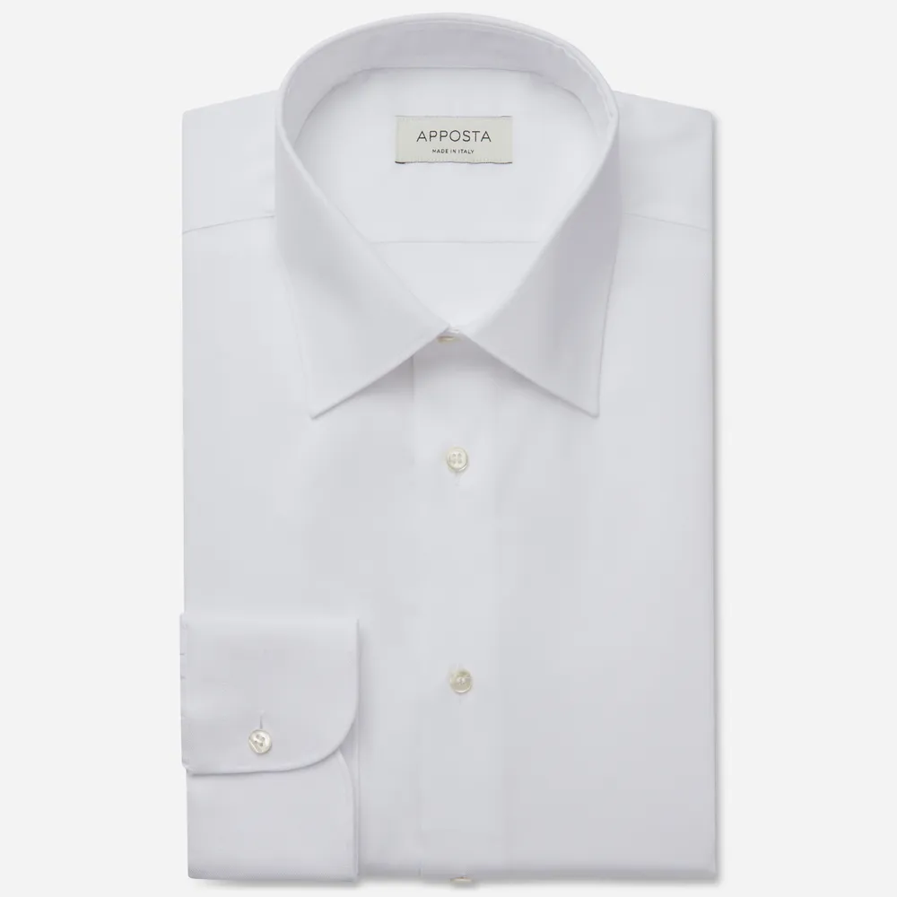 Customisable  White Easy Iron Cotton Twill Shirt, Made To Measure