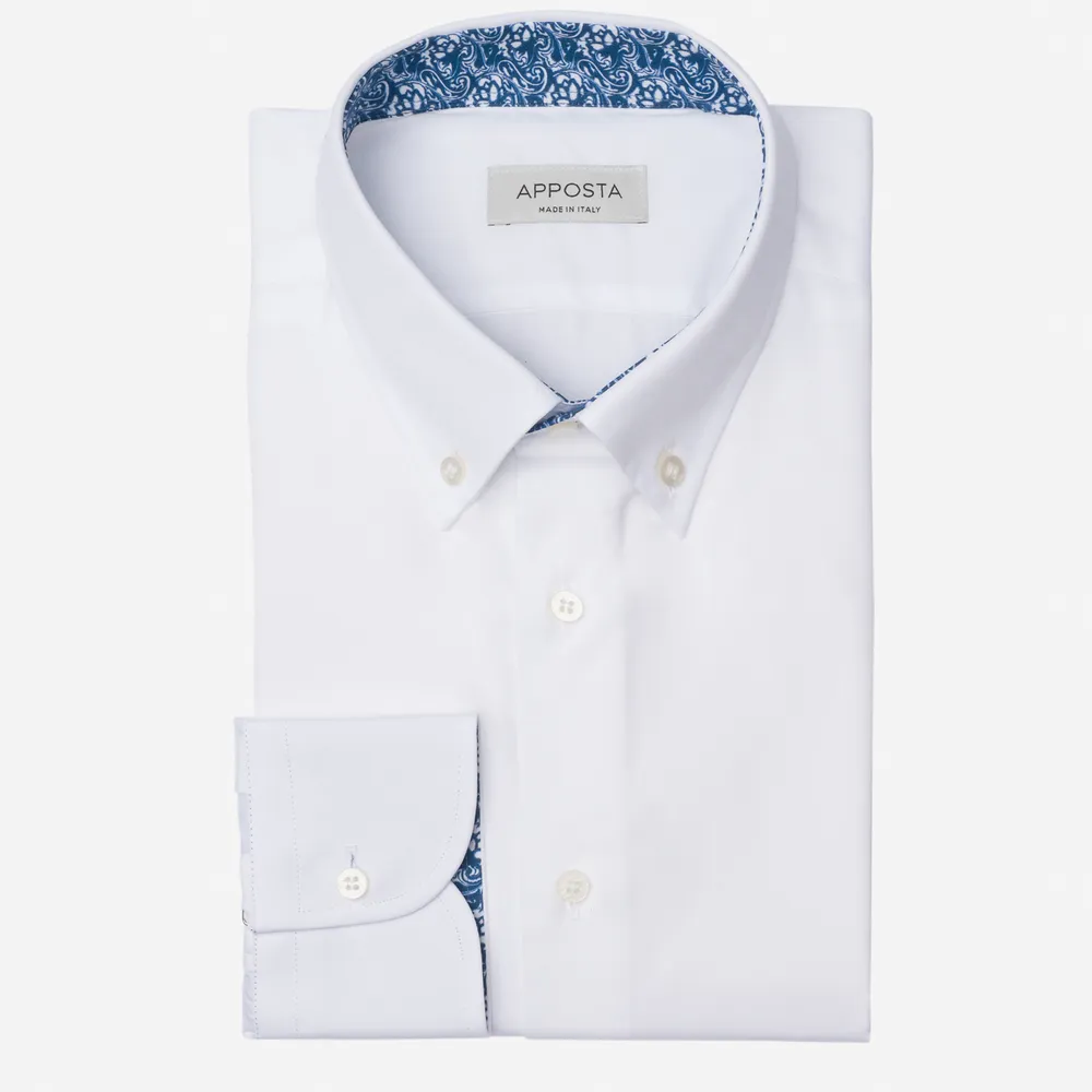 Customisable  White Easy Iron Cotton Twill Shirt, Made To Measure