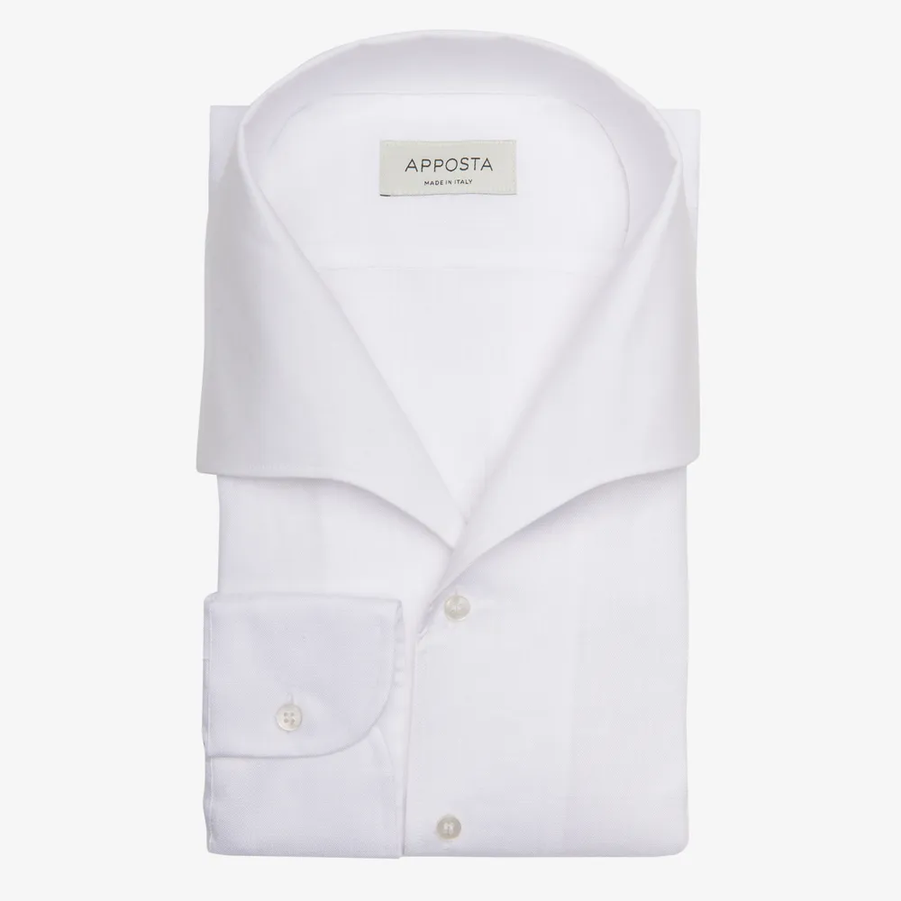 Customisable  White One Piece Collar Mock Leno Shirt, Made To Measure