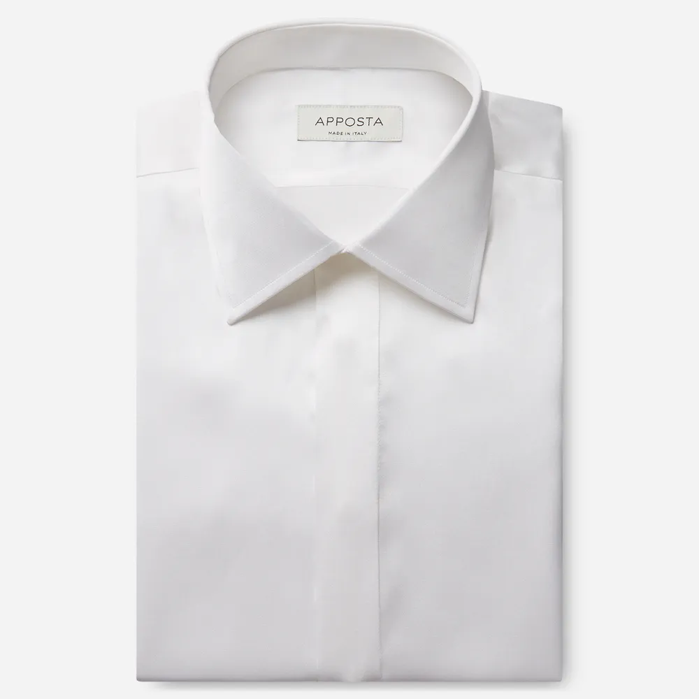 Customisable  White Silk Poplin Shirt, Made To Measure