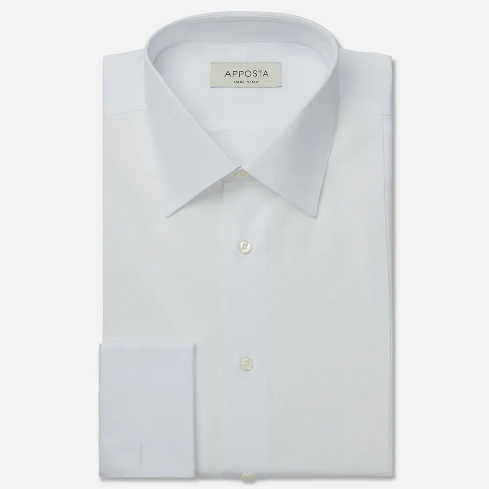 Customisable  White Straight Point Collar Cotton Poplin Shirt, Made To Measure