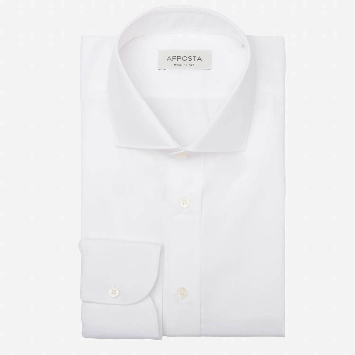 Customisable  White Stretch Cotton Twill Shirt, Made To Measure