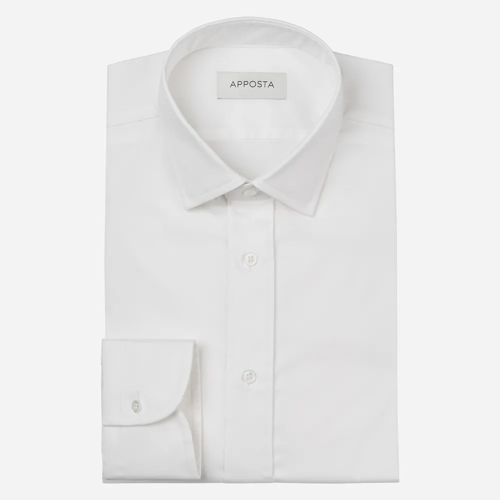 Customisable  White Stretch Poplin Shirt, Made To Measure
