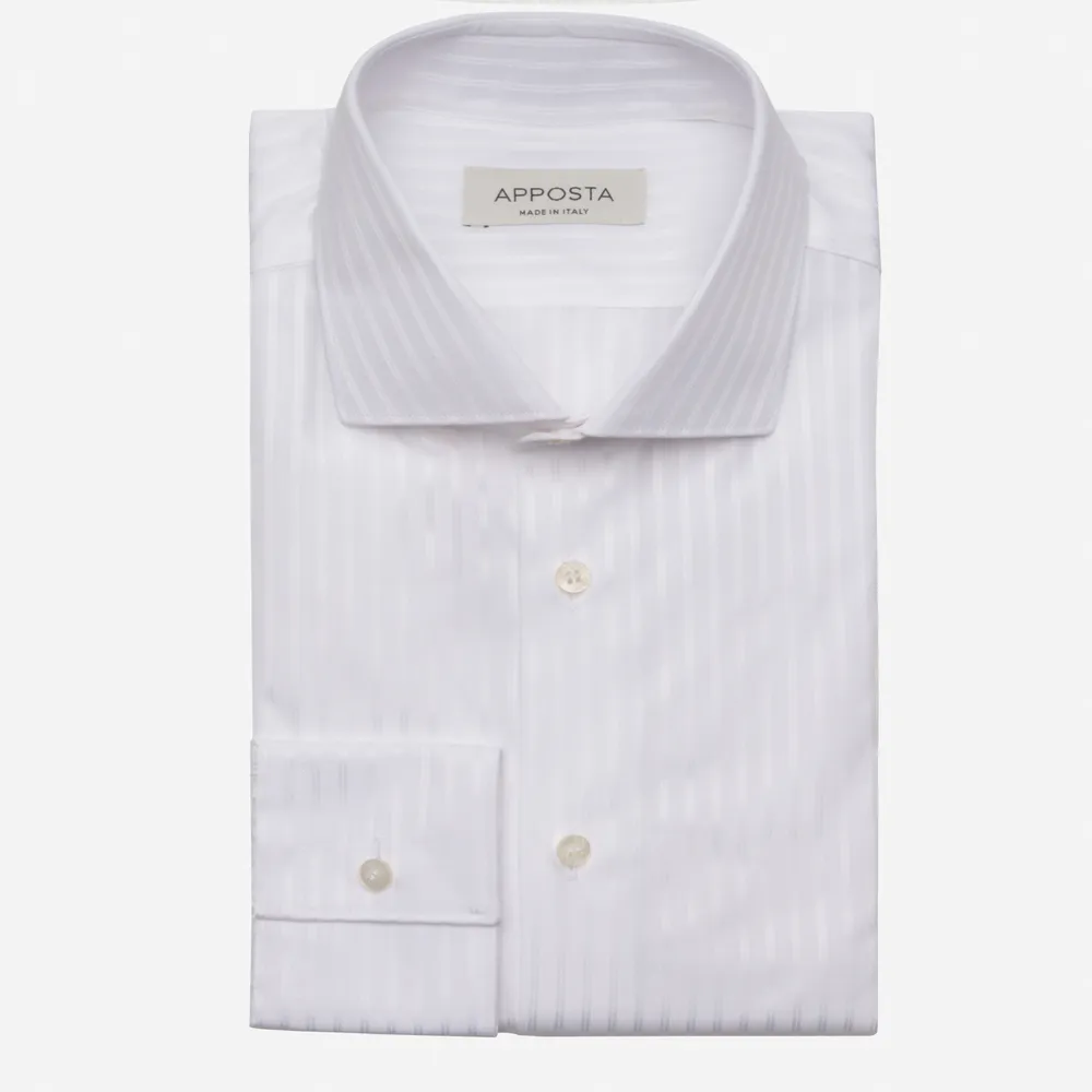 Customisable  White Supima Cotton Dobby Shirt, Made To Measure