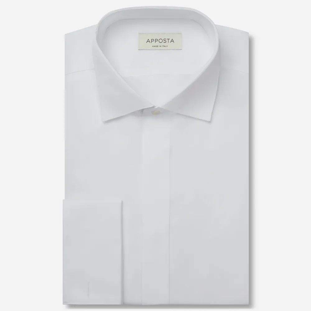 Customisable  White Wing Collar Cotton Twill Shirt, Made To Measure