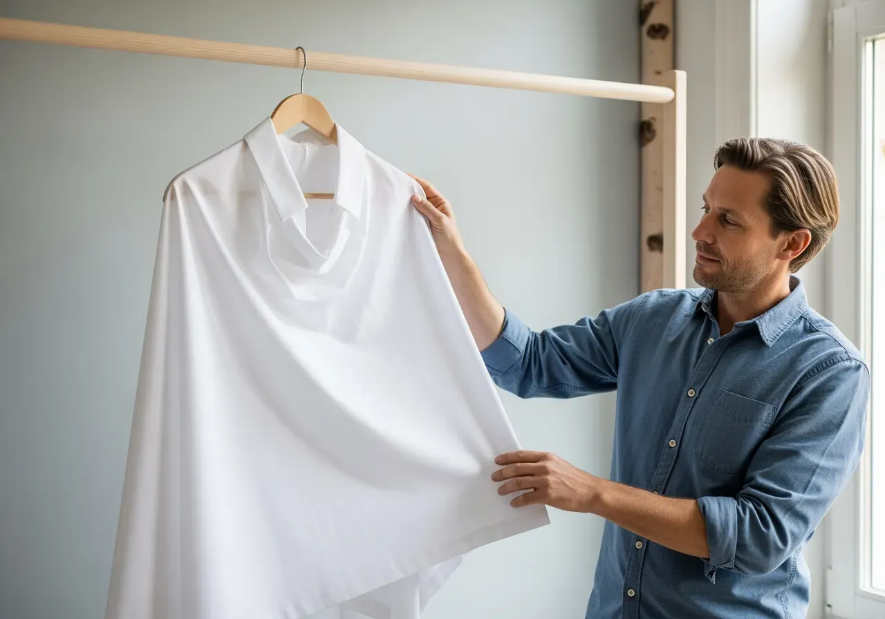 Vit poplin med antimikrobiell finish