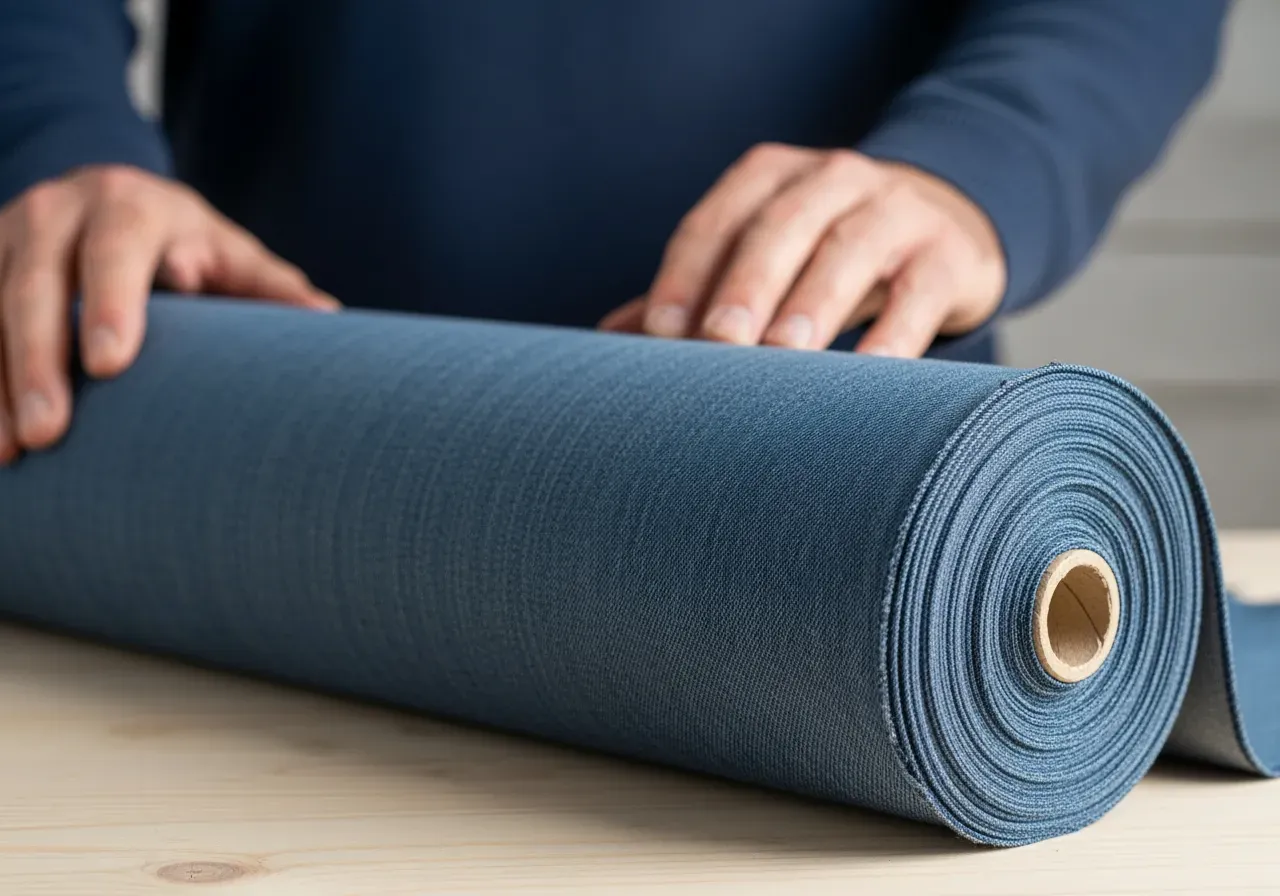 Blå dubbeltvinnad denim för skjortor