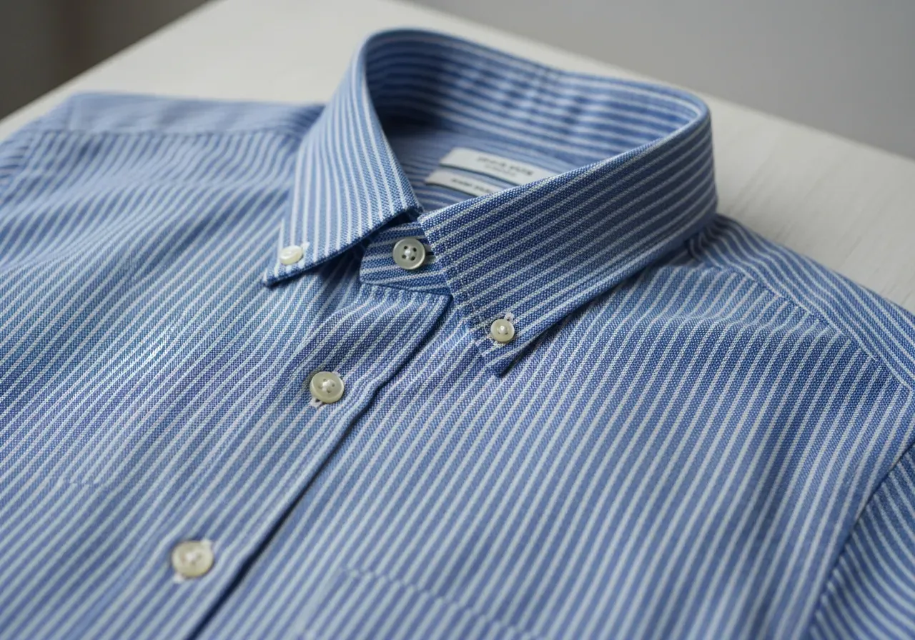 Blå randig oxford för skjortor