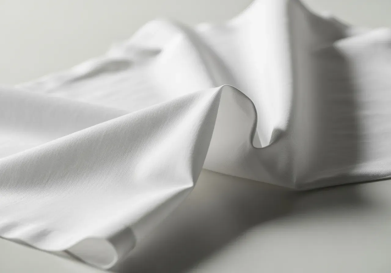 Vit bomullspoplin och trådtäthet