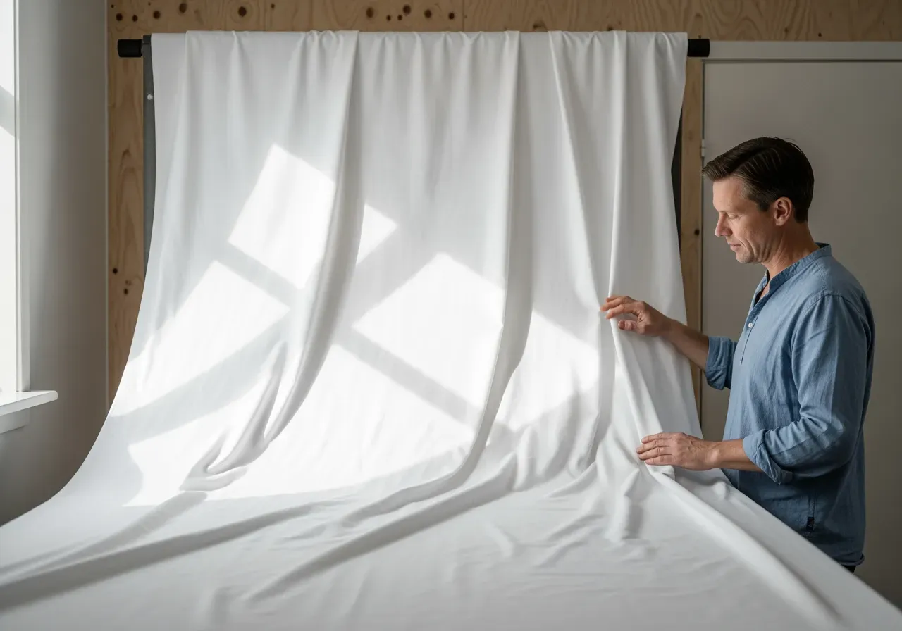 Vit poplin i egyptisk bomull