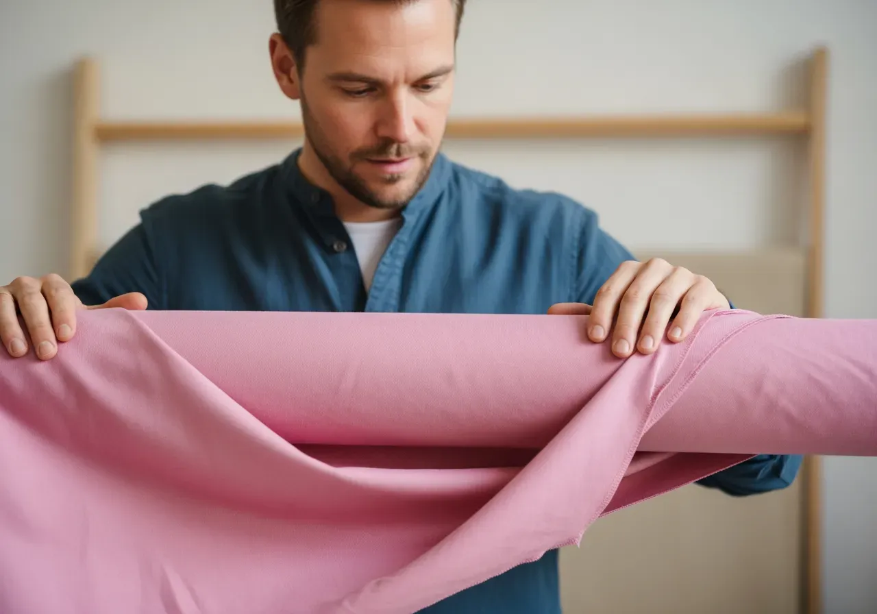 Rosa bomullskypert med mjukt fall